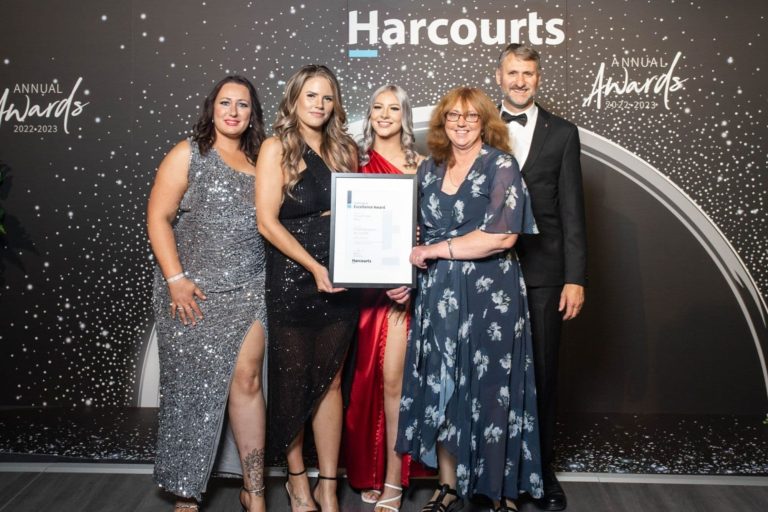 Harcourts Gawler team receiving an award